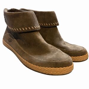 Ugg Boots Women's Size 9 US Tan Varney Suede Moccasins Ankle Bootie